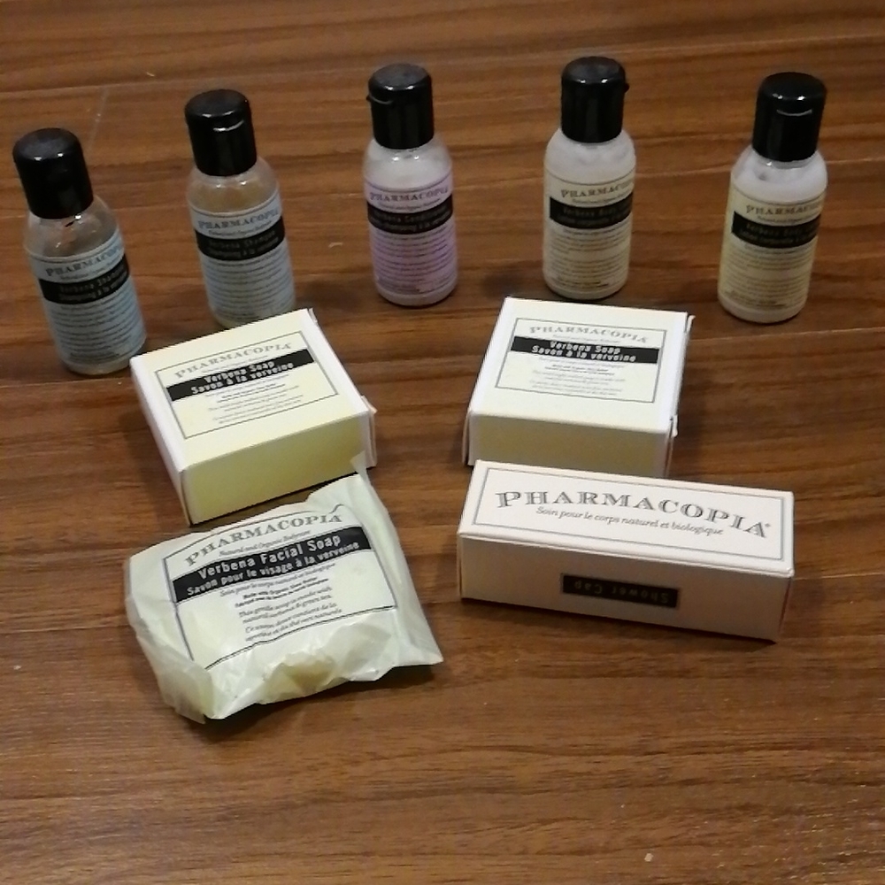 9 piece lot of new Pharmacopia toiletries